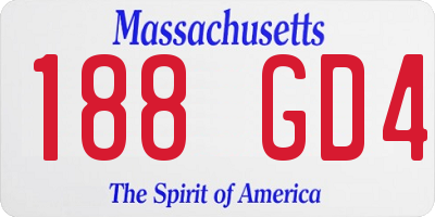 MA license plate 188GD4