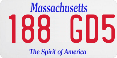 MA license plate 188GD5