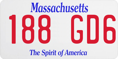 MA license plate 188GD6