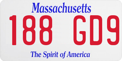 MA license plate 188GD9