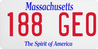 MA license plate 188GE0