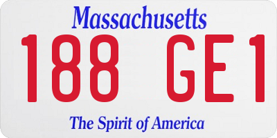 MA license plate 188GE1