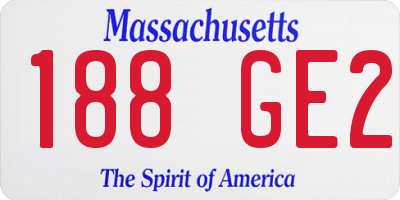 MA license plate 188GE2