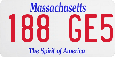 MA license plate 188GE5