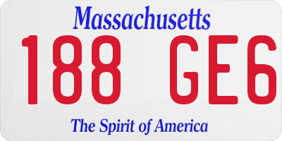 MA license plate 188GE6