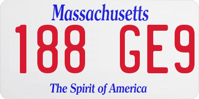 MA license plate 188GE9