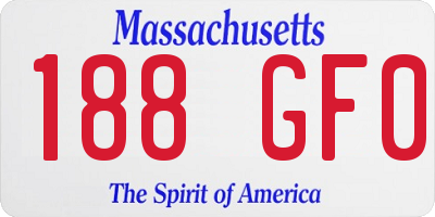 MA license plate 188GF0
