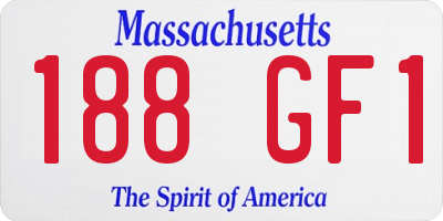 MA license plate 188GF1