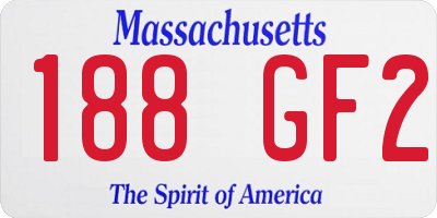 MA license plate 188GF2