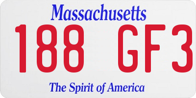 MA license plate 188GF3