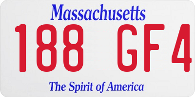 MA license plate 188GF4