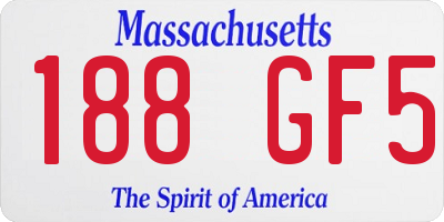 MA license plate 188GF5