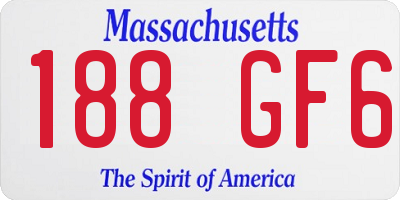 MA license plate 188GF6