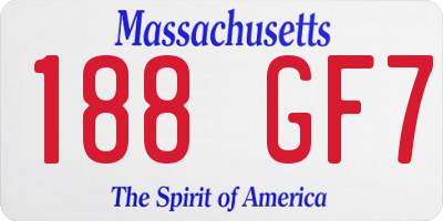 MA license plate 188GF7