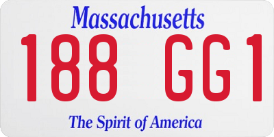 MA license plate 188GG1