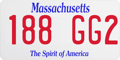 MA license plate 188GG2