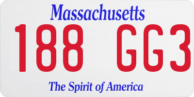 MA license plate 188GG3