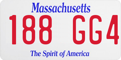 MA license plate 188GG4