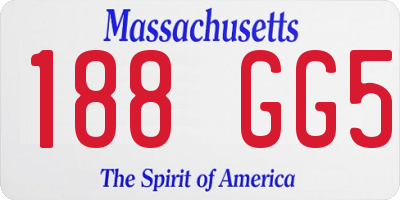 MA license plate 188GG5