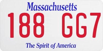 MA license plate 188GG7