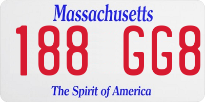 MA license plate 188GG8