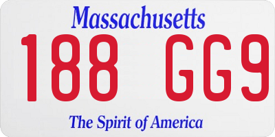 MA license plate 188GG9