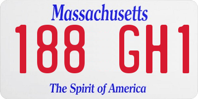 MA license plate 188GH1