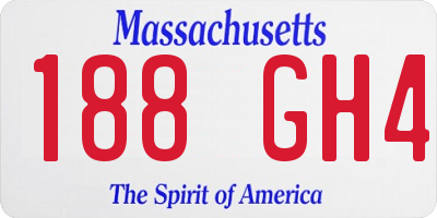 MA license plate 188GH4