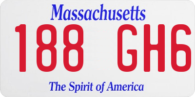 MA license plate 188GH6
