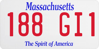 MA license plate 188GI1