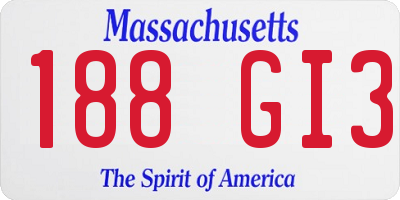 MA license plate 188GI3