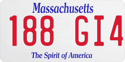 MA license plate 188GI4