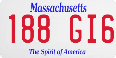 MA license plate 188GI6