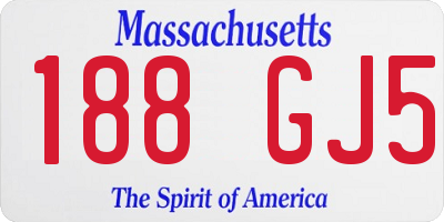 MA license plate 188GJ5