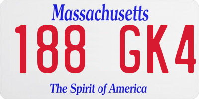 MA license plate 188GK4