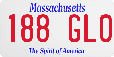 MA license plate 188GL0