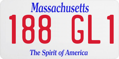 MA license plate 188GL1