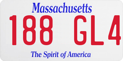 MA license plate 188GL4
