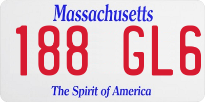 MA license plate 188GL6