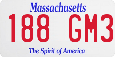 MA license plate 188GM3