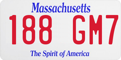 MA license plate 188GM7