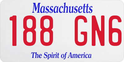 MA license plate 188GN6