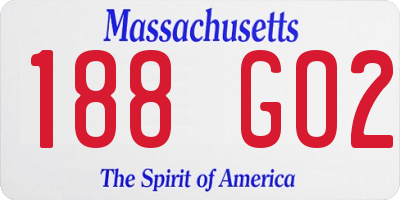 MA license plate 188GO2
