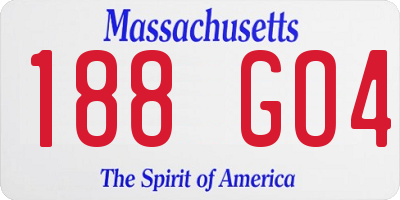 MA license plate 188GO4