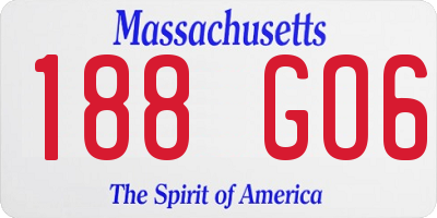 MA license plate 188GO6