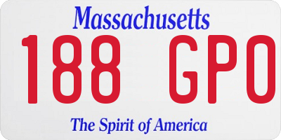 MA license plate 188GP0