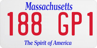 MA license plate 188GP1