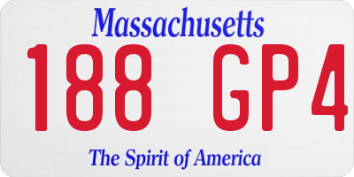MA license plate 188GP4
