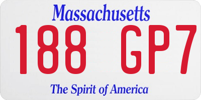 MA license plate 188GP7