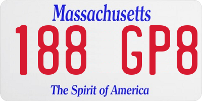 MA license plate 188GP8